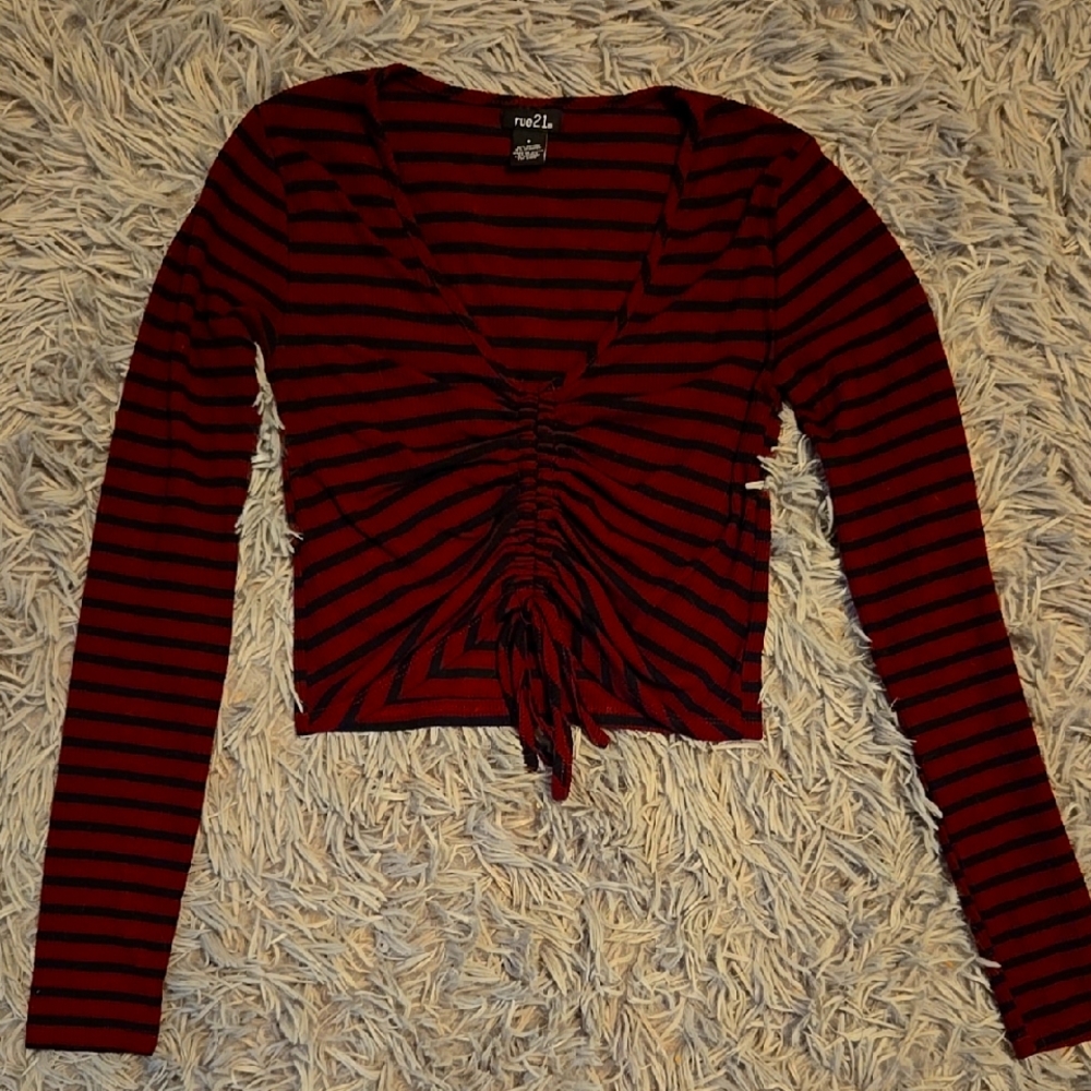 Rue21 Stripped Crop Top Size S